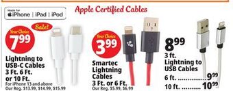 Ocean State Job Lot Lightning to usb-c cables 3 ft. 6 ft. or 10 ft offer