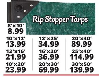 Ocean State Job Lot Rip stopper tarps offer