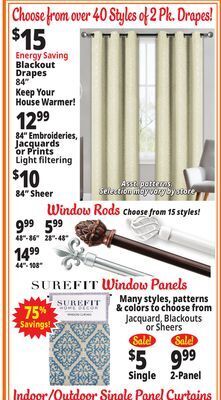 Ocean State Job Lot Choose from over 40 styles of 2 pk. drapes offer