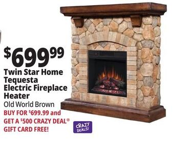 Ocean State Job Lot Twin star home tequesta electric fireplace heater offer