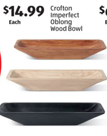Aldi Crofton Imperfect Oblong Wood Bowl offer