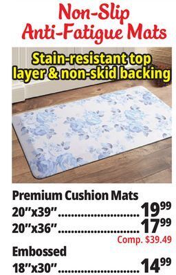 Ocean State Job Lot Gray tweed anti-fatigue cushioned mat with non-skid backing, 20 x 39 offer