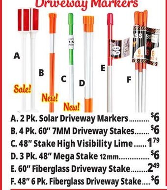 Ocean State Job Lot Driveway markers offer