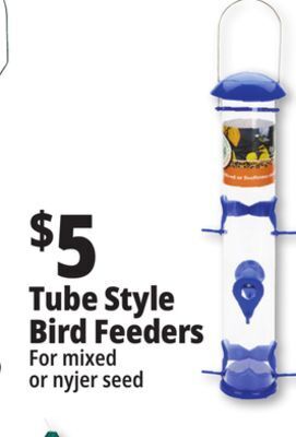 Ocean State Job Lot Tube style bird feeders offer