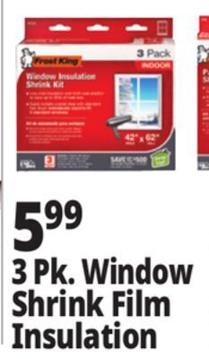 Ocean State Job Lot Frost king window insulation shrink kit, 3 count offer