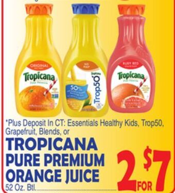 Bravo Supermarkets Tropicana pure premium orange juice offer
