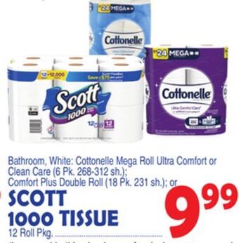 Bravo Supermarkets Scott 1000 tissue 12 roll pkg offer