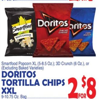 Bravo Supermarkets Doritos tortilla chips xxl 9-10.75 oz. bag offer