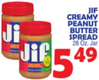 Bravo Supermarkets Jif creamy peanut butter spread offer