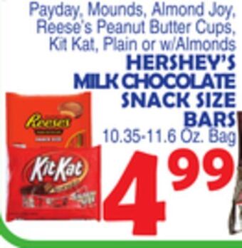 Bravo Supermarkets Hershey's milk chocolate snack size bars offer