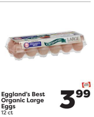 Weis Markets Eggland's best organic large eggs offer