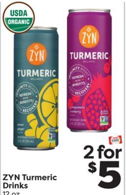 Weis Markets Zyn turmeric drinks offer