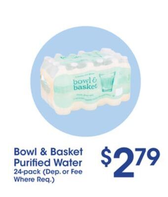 Price Rite Bowl & basket purified water 24-pack offer