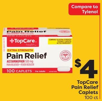 Weis Markets Topcare pain relief caplets offer