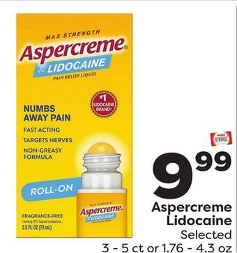 Weis Markets Aspercreme lidocaine offer