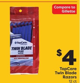 Weis Markets Topcare twin blade razors offer