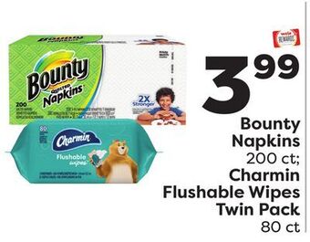 Weis Markets Bounty napkins 200 ct charmin flushable wipes twin pack 80 ct offer