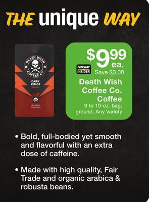 Fairway Store Market Death wish coffee co. coffee offer