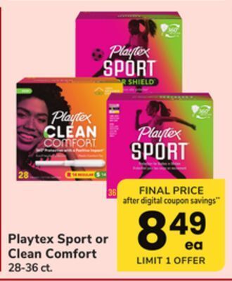 ACME Playtex sport or clean comfort offer