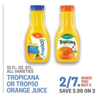 Kings Food Markets Tropicana or trop50 orange juice offer