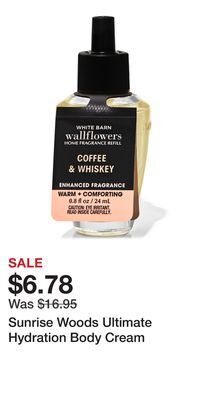 Bath & Body Works Sunrise woods ultimate hydration body cream offer