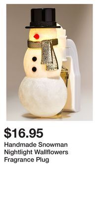 Bath & Body Works Handmade snowman nightlight wallflowers fragrance plug offer