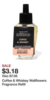 Bath & Body Works Coffee & whiskey wallflowers fragrance refill offer