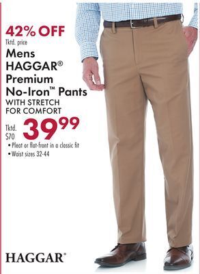 Boscov's Mens haggar premium no-iron pants offer