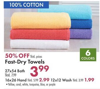 Boscov's Fast-dry towels offer