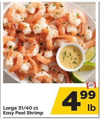 Weis Markets Large 31/40 ct easy peel shrimp offer