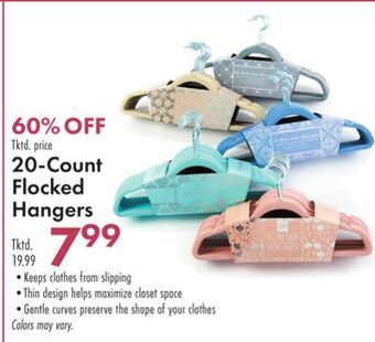 Boscov's 20-count flocked hangers offer