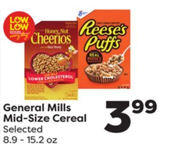 Weis Markets General mills mid-size cereal offer