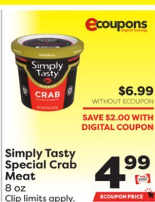 Weis Markets Simply tasty special crab meat offer