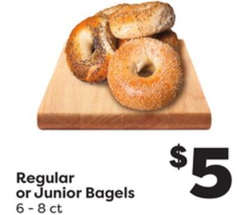 Weis Markets Regular or junior bagels offer