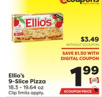 Weis Markets Ellio's 9-slice pizza offer