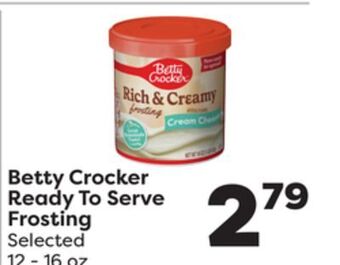 Weis Markets Betty crocker ready to serve frosting offer