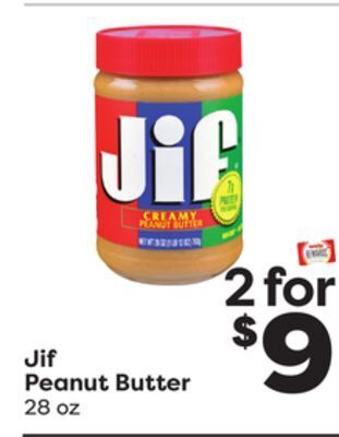 Weis Markets Jif peanut butter offer