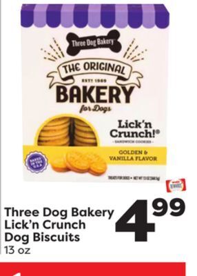 Weis Markets Three dog bakery lick'n crunch dog biscuits offer