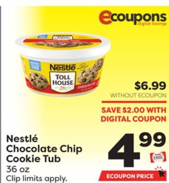Weis Markets Nestlé chocolate chip cookie tub offer
