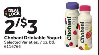 Stop&Shop Chobani drinkable yogurt offer