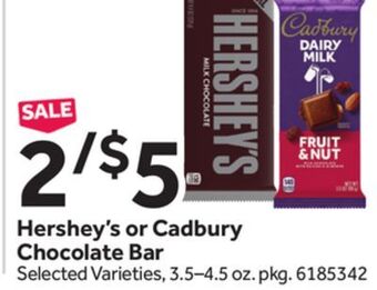 Stop&Shop Hershey's or cadbury chocolate bar offer