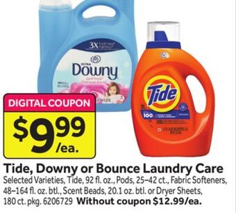Stop&Shop Tide, downy or bounce laundry care offer