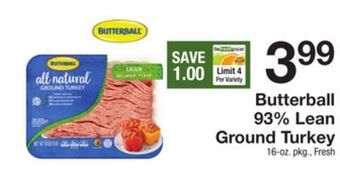 The Fresh Grocer 93% lean ground turkey offer