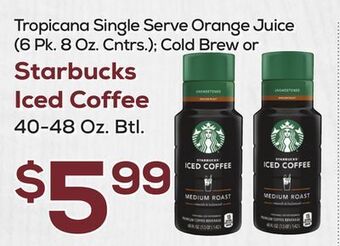 DeCicco & Sons Starbucks iced coffee 40-48 oz. btl offer