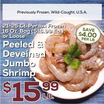DeCicco & Sons Peeled & deveined jumbo shrimp offer