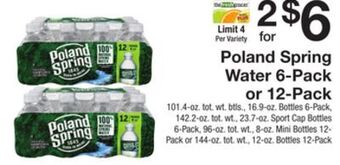 The Fresh Grocer Water 6-pack or 12-pack offer
