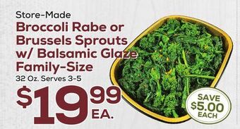 DeCicco & Sons Broccoli rabe or brussels sprouts w/balsamic glaze family-size offer