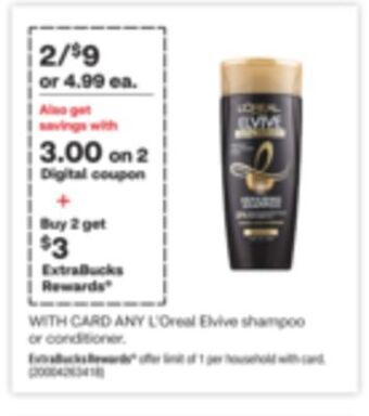 CVS Any l'oreal elvive shampoo or conditioner offer