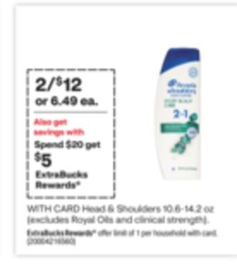 CVS Head & shoulders 10.6-14.2 oz offer