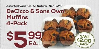 DeCicco & Sons Decicco & sons own muffins 4-pack offer
